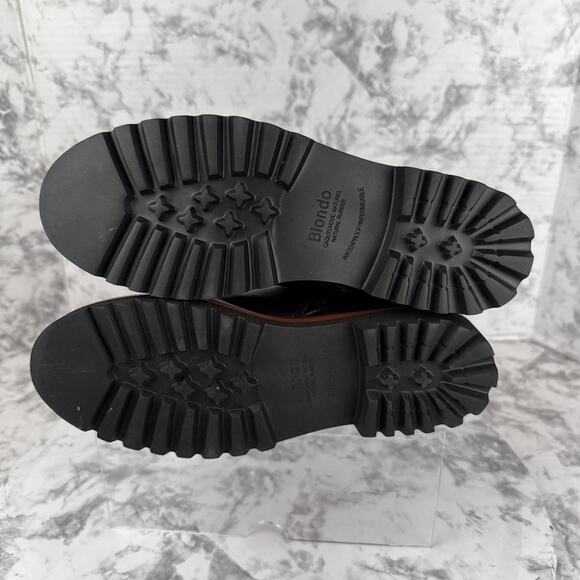 Blondo Womens Helen Waterproof Hiker Boot Size 7 Lace Up Black Quilted Leather - Picture 7 of 9